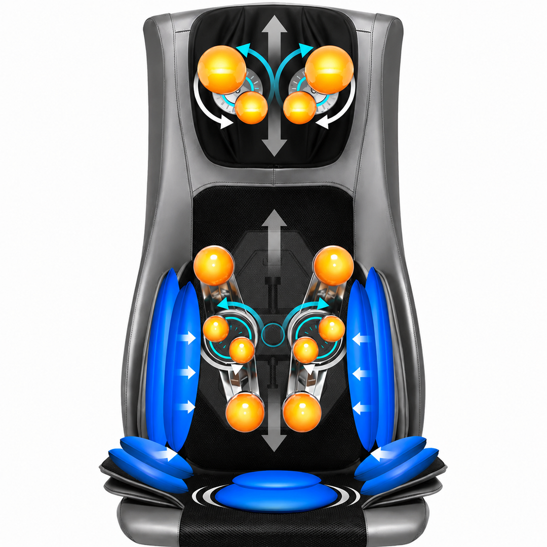 Premium Electric Massage Chair Full Body Recliner Shiatsu Kneading Vibration Heat Adjustable Neck Back Waist Legs Home Office Daily Comfort Seat