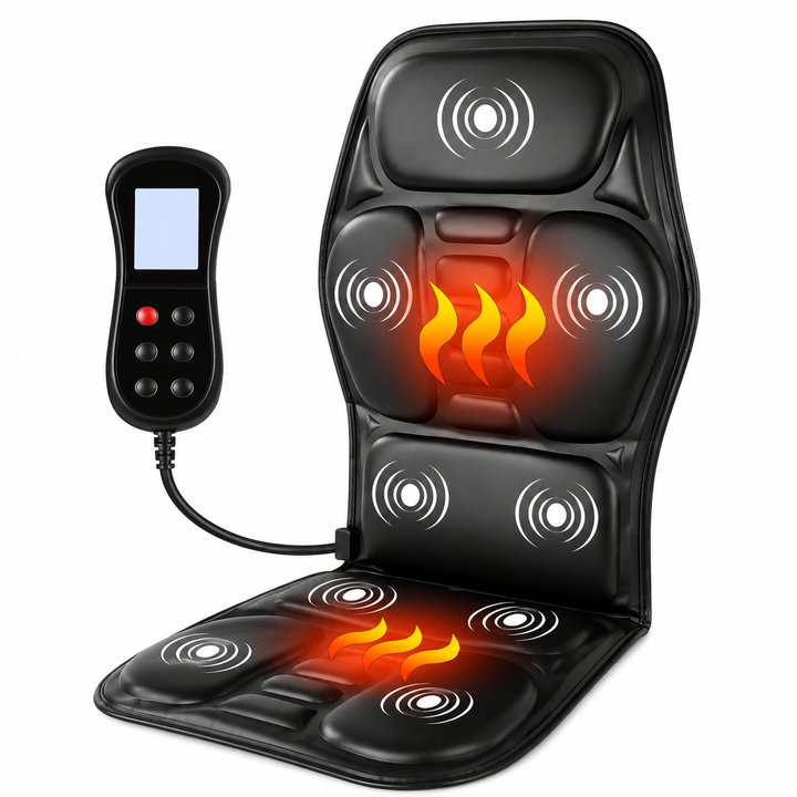 Premium Electric Massage Seat Cushion Heating Vibration Multi-Zone Back Massager 5–9 Zones Adjustable Heat Intensity Car Home Office Chair Pad