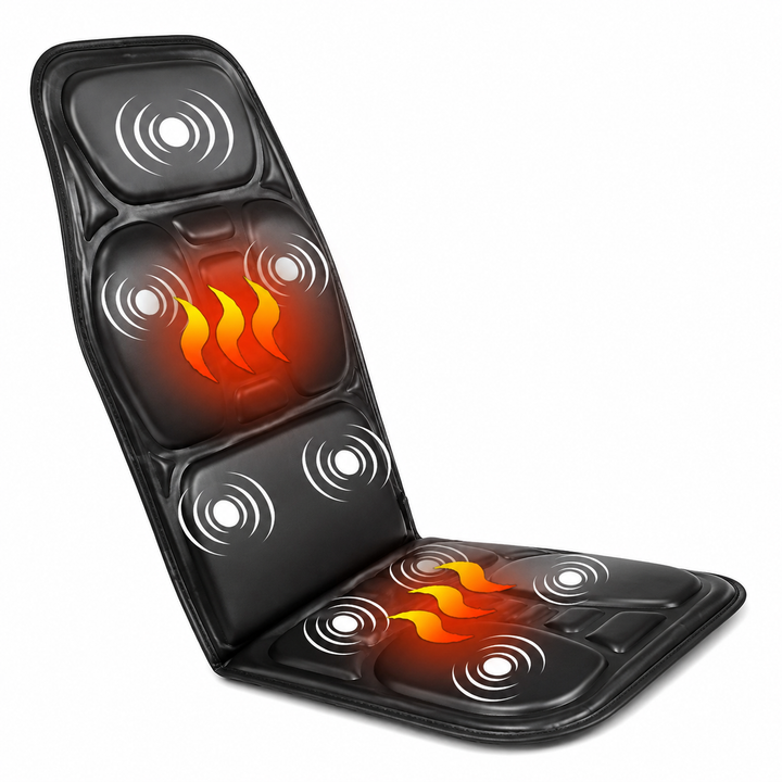Premium Electric Massage Seat Cushion Heating Vibration Multi-Zone Back Massager 5–9 Zones Adjustable Heat Intensity Car Home Office Chair Pad