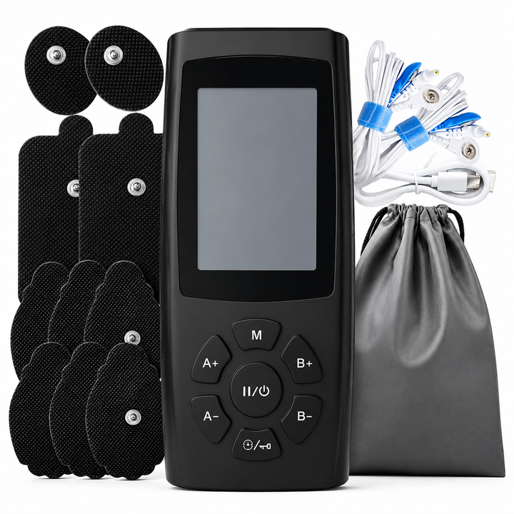 Premium Electric Muscle Massager Adjustable Body Slimming Machine 24 Modes Rechargeable TENS EMS Massage Device Intensity Control Portable Relaxation