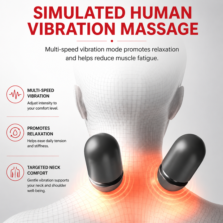 Premium Electric Neck Massager Pillow Ergonomic Neck Support Cushion Heat Vibration USB Rechargeable Memory Foam Neck Shoulder Relaxation Comfort
