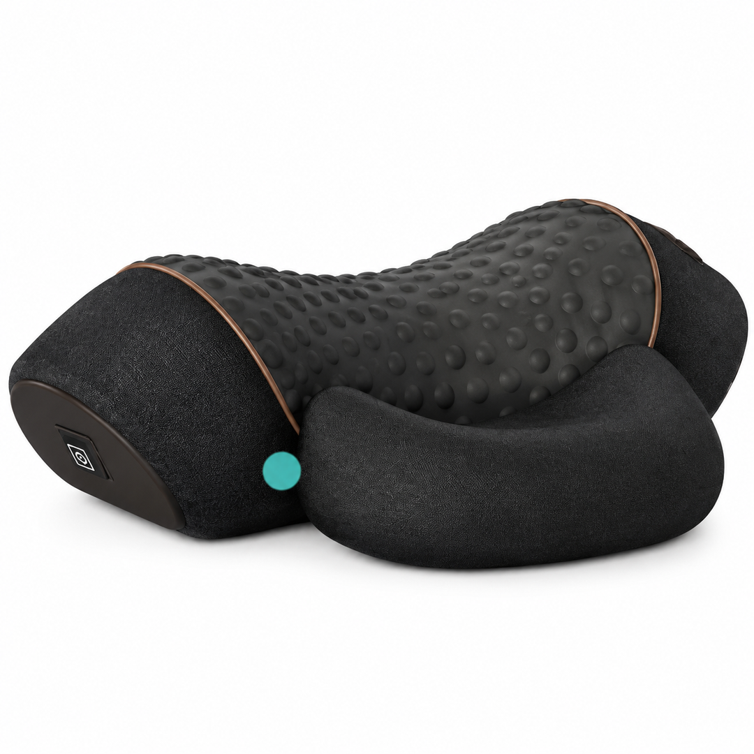 Premium Electric Neck Massager Pillow Heat Vibration Cervical Support Memory Foam Neck Pain Relief USB Rechargeable Relaxation Travel Cushion