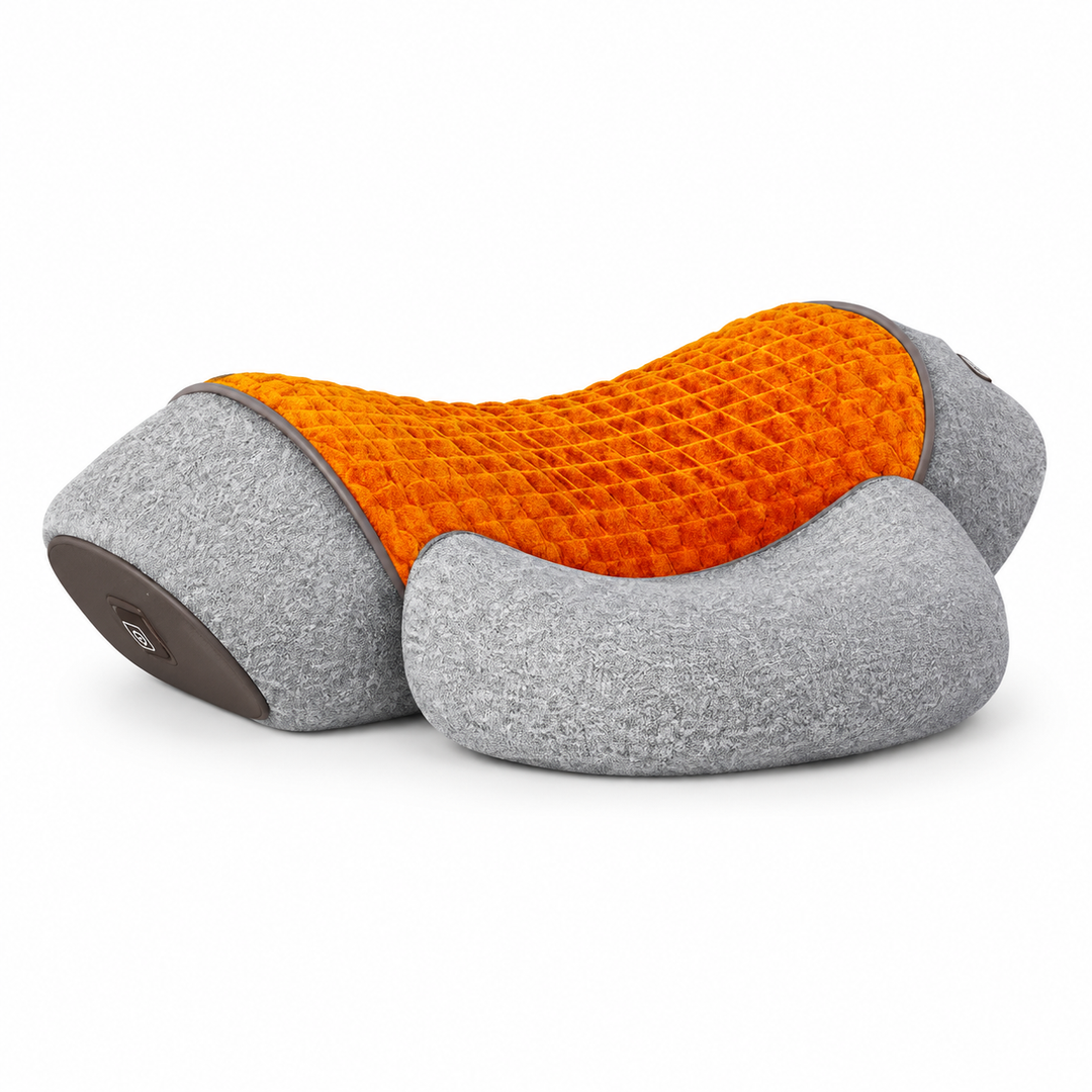 Premium Electric Neck Massager Pillow Heat Vibration Cervical Support Memory Foam Neck Pain Relief USB Rechargeable Relaxation Travel Cushion