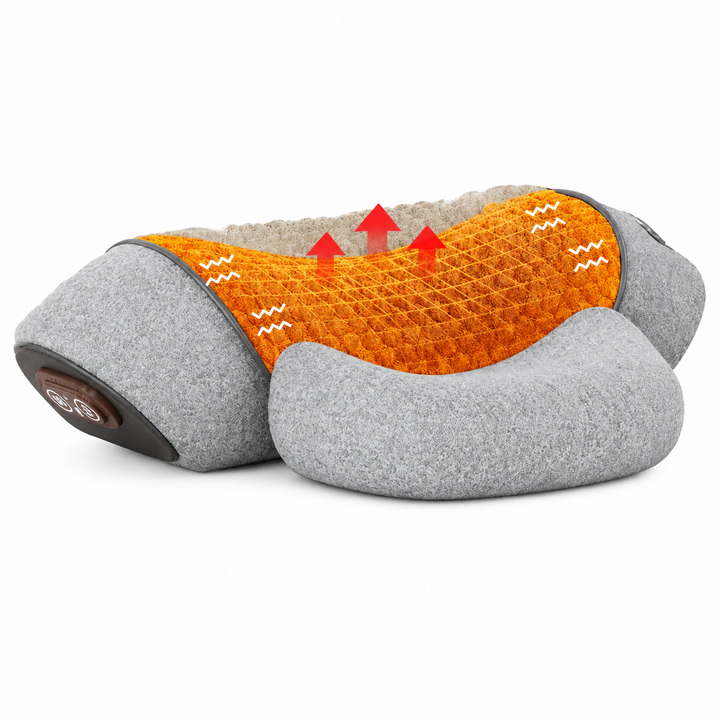 Premium Electric Neck Massager Pillow Heat Vibration Cervical Support Memory Foam Neck Pain Relief USB Rechargeable Relaxation Travel Cushion