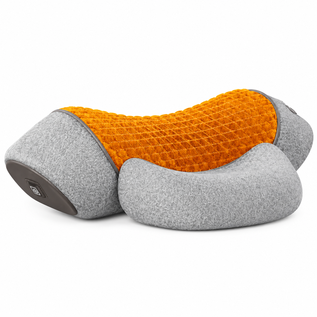 Premium Electric Neck Massager Pillow Heat Vibration Cervical Support Memory Foam Neck Pain Relief USB Rechargeable Relaxation Travel Cushion