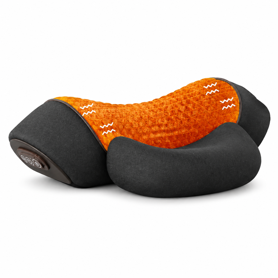 Premium Electric Neck Massager Pillow Heat Vibration Cervical Support Memory Foam Neck Pain Relief USB Rechargeable Relaxation Travel Cushion