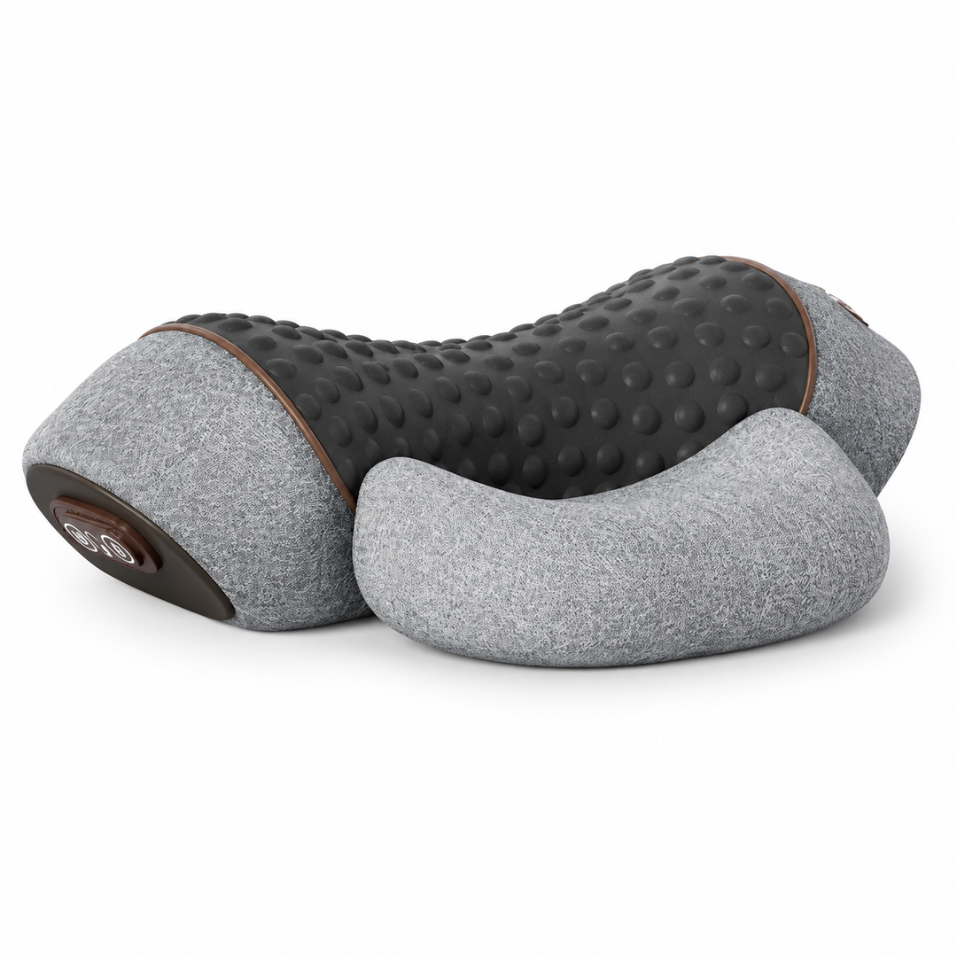 Premium Electric Neck Massager Pillow Heat Vibration Cervical Support Memory Foam Neck Pain Relief USB Rechargeable Relaxation Travel Cushion