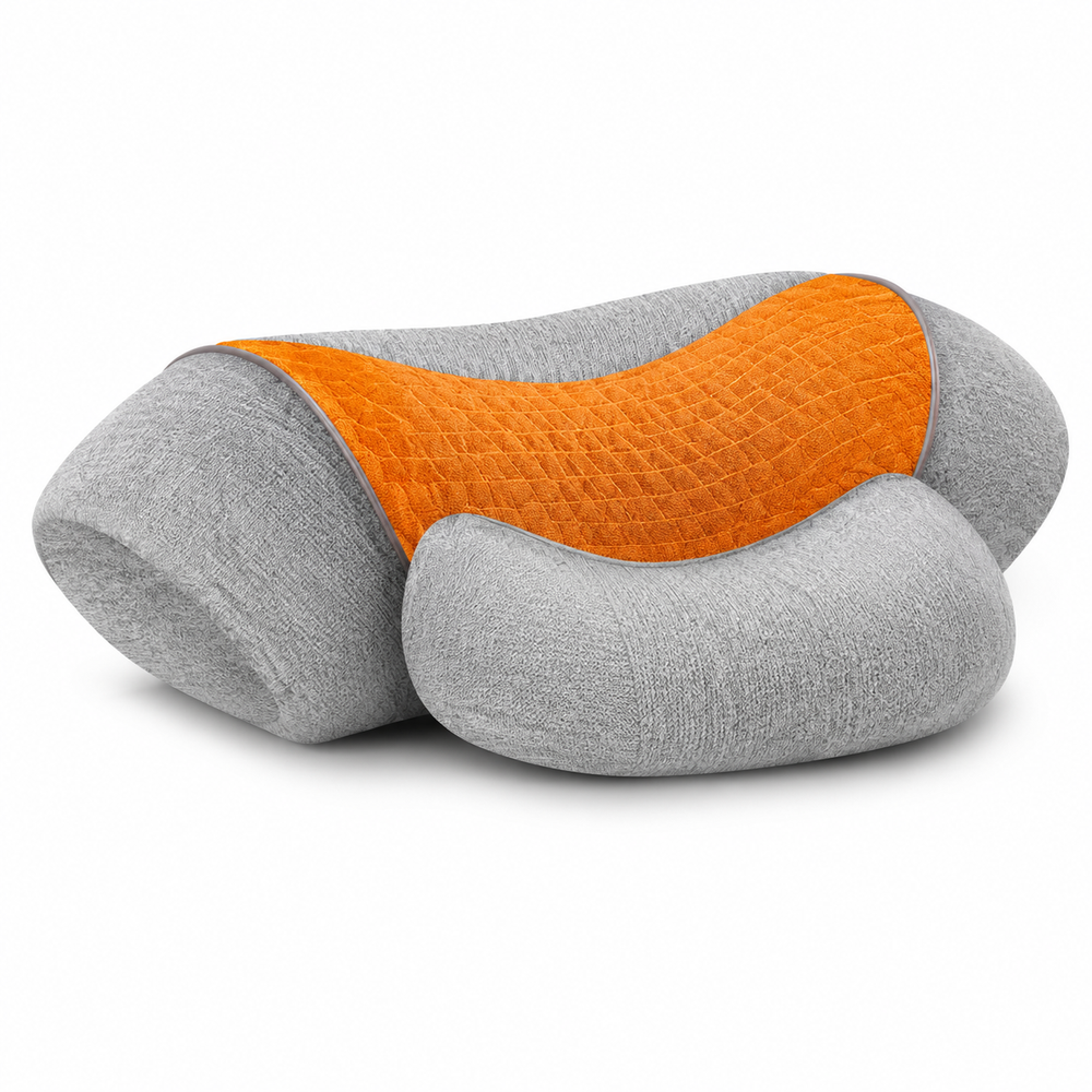 Premium Electric Neck Massager Pillow Heated Vibration Neck Support Cushion Memory Foam USB Rechargeable Neck Pillow Sleep Travel Daily Use Comfort