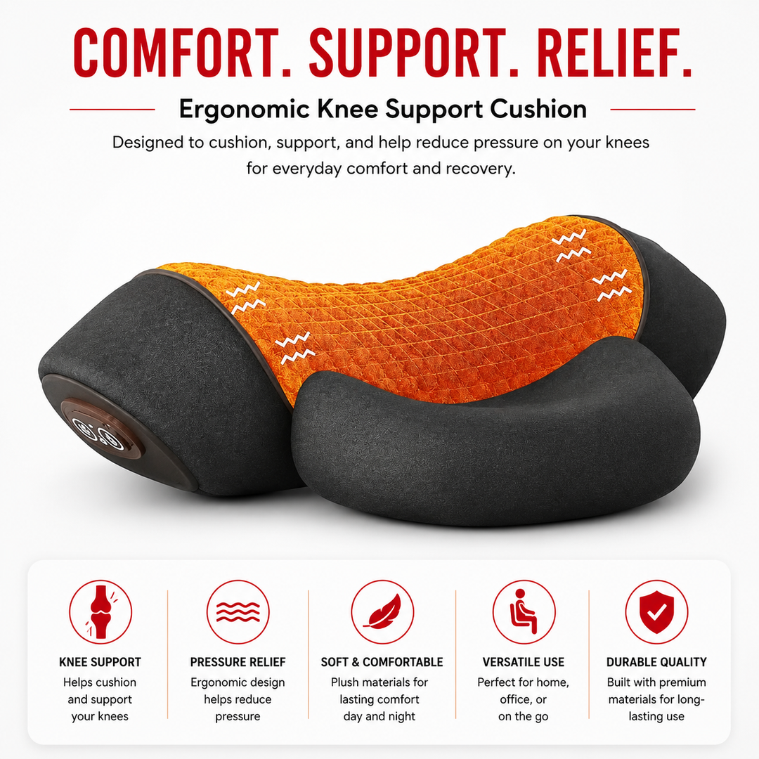 Premium Electric Neck Massager Pillow Heated Vibration Neck Support Cushion Memory Foam USB Rechargeable Neck Pillow Sleep Travel Daily Use Comfort