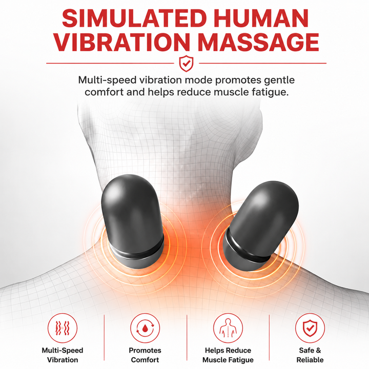 Premium Electric Neck Massager Pillow Heated Vibration Neck Support Cushion Memory Foam USB Rechargeable Neck Pillow Sleep Travel Daily Use Comfort