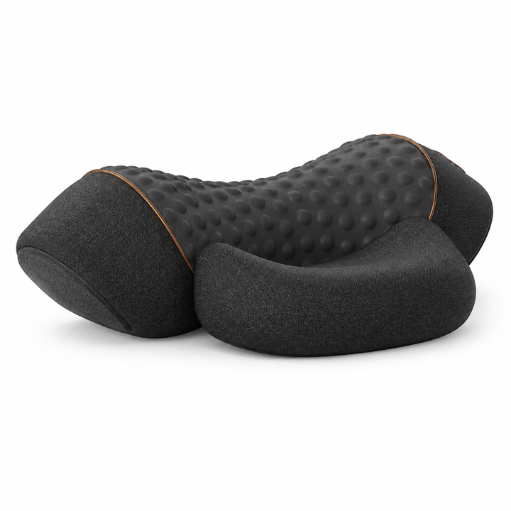 Premium Electric Neck Massager Pillow Heated Vibration Neck Support Cushion Memory Foam USB Rechargeable Neck Pillow Sleep Travel Daily Use Comfort