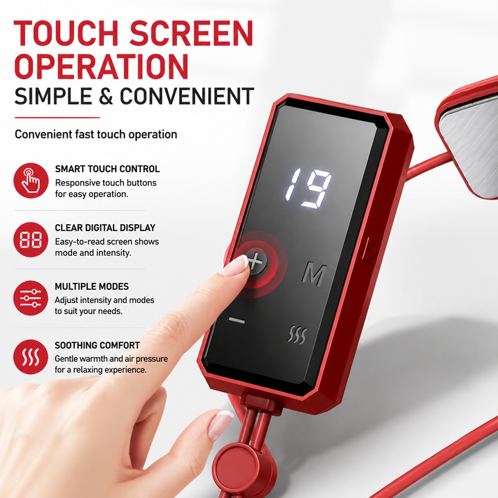 Premium Electric Neck Massager TENS EMS Pulse Device Heat Therapy 6 Modes 19 Levels Rechargeable Portable Neck Support for Home Work Travel Daily Use