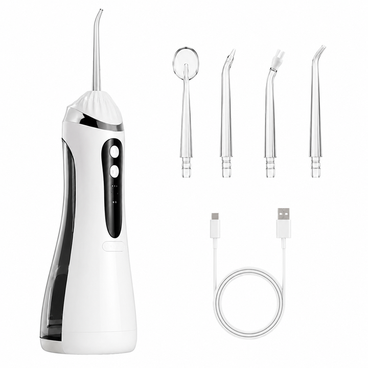 Premium Electric Oral Irrigator USB Rechargeable Water Flosser Waterproof Dental Cleaner 3 Modes 4 Nozzles Portable Teeth Gum Cleaning Device