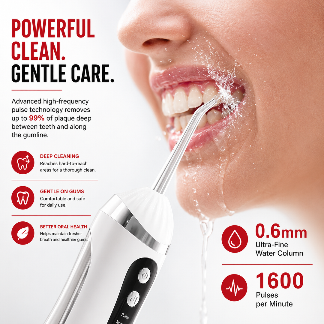 Premium Electric Oral Irrigator USB Rechargeable Water Flosser Waterproof Dental Cleaner 3 Modes 4 Nozzles Portable Teeth Gum Cleaning Device