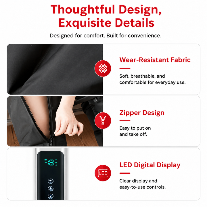 Premium Electric Pneumatic Leg Massager Air Compression Thigh Calf Foot Massager with Remote Control Multi Mode Air Compression Home Relaxation Device