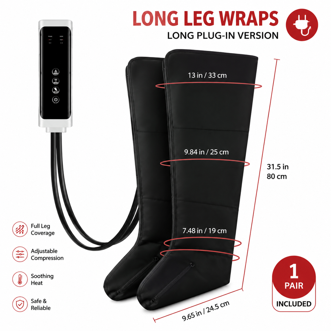 Premium Electric Pneumatic Leg Massager Air Compression Thigh Calf Foot Massager with Remote Control Multi Mode Air Compression Home Relaxation Device