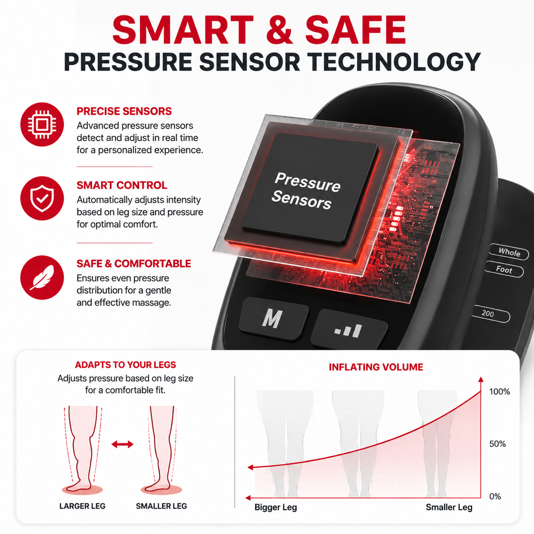 Premium Electric Pneumatic Leg Massager Air Compression Thigh Calf Foot Massager with Remote Control Multi Mode Air Compression Home Relaxation Device