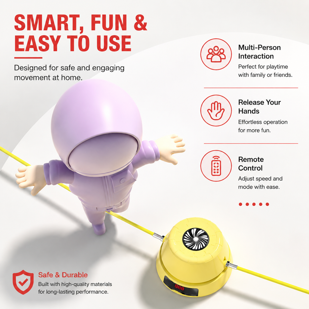 Premium Electric Skipping Rope Machine Automatic Jump Rope Digital Counter Remote Control Adjustable Speed Fitness Trainer Home Gym Cardio Workout Device