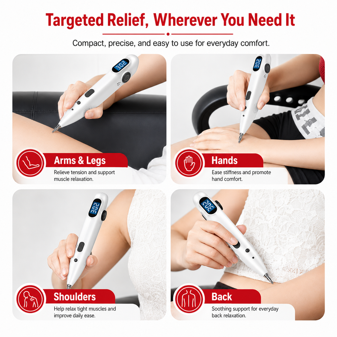 Premium Electronic Acupuncture Pen Needle-Free Meridian Therapy Device Pain Relief Stress Relief Pen Auto Acupoint Detection 9 Intensity USB Rechargeable