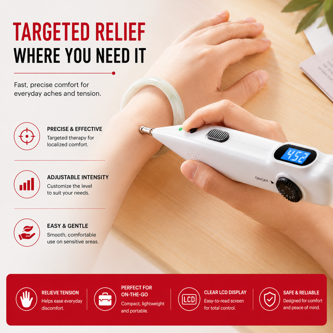 Premium Electronic Acupuncture Pen Needle-Free Meridian Therapy Device Pain Relief Stress Relief Pen Auto Acupoint Detection 9 Intensity USB Rechargeable