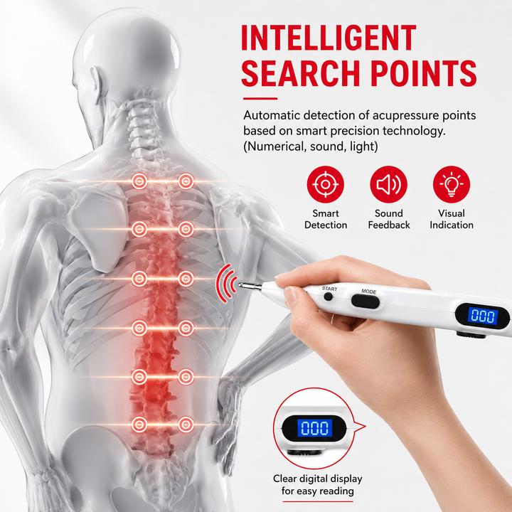 Premium Electronic Acupuncture Pen Needle-Free Meridian Therapy Device Pain Relief Stress Relief Pen Auto Acupoint Detection 9 Intensity USB Rechargeable