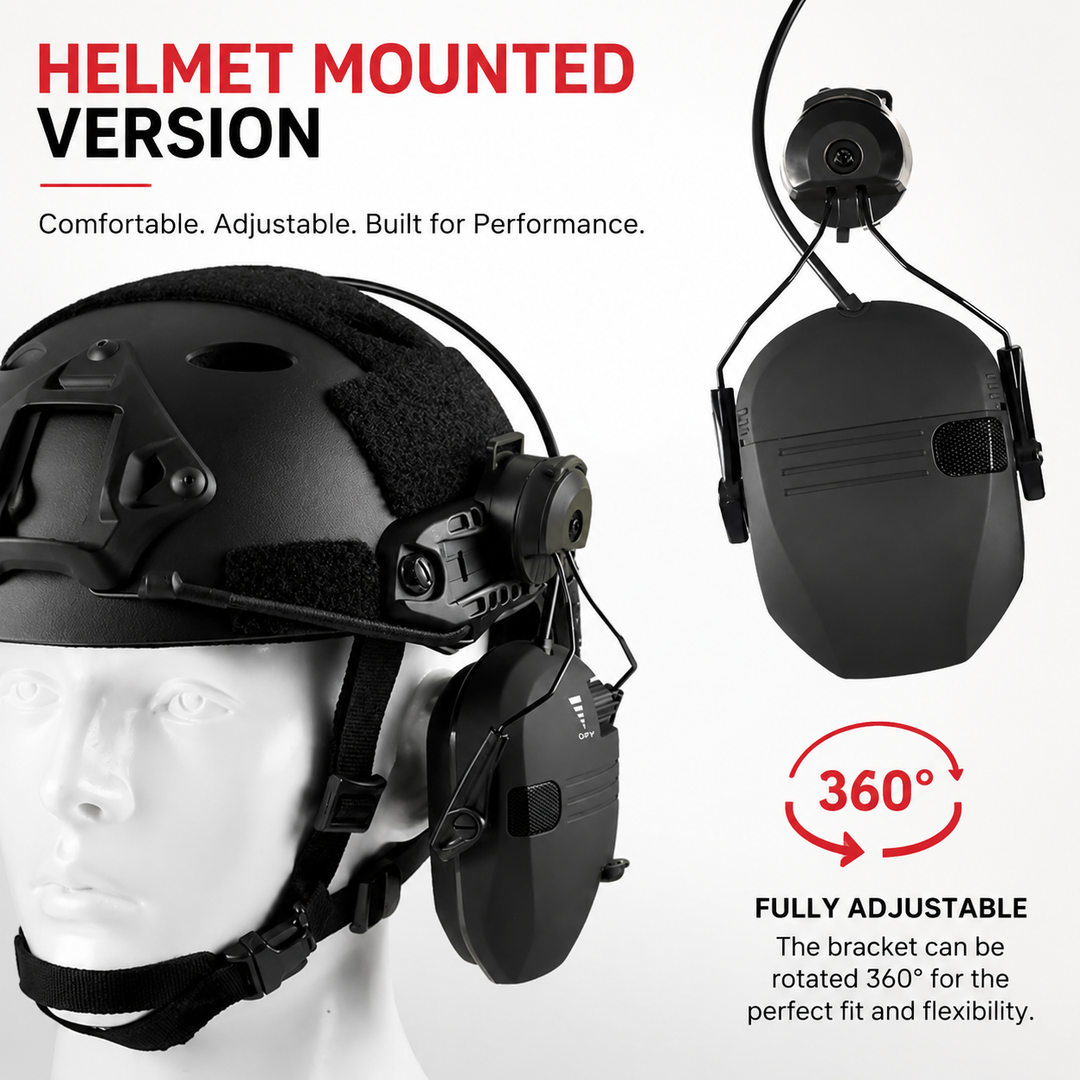 Premium Electronic Shooting Earmuffs ARC Rail Helmet Headset NRR 22dB Tactical Hearing Protection Sound Amplification Airsoft Hunting Sports