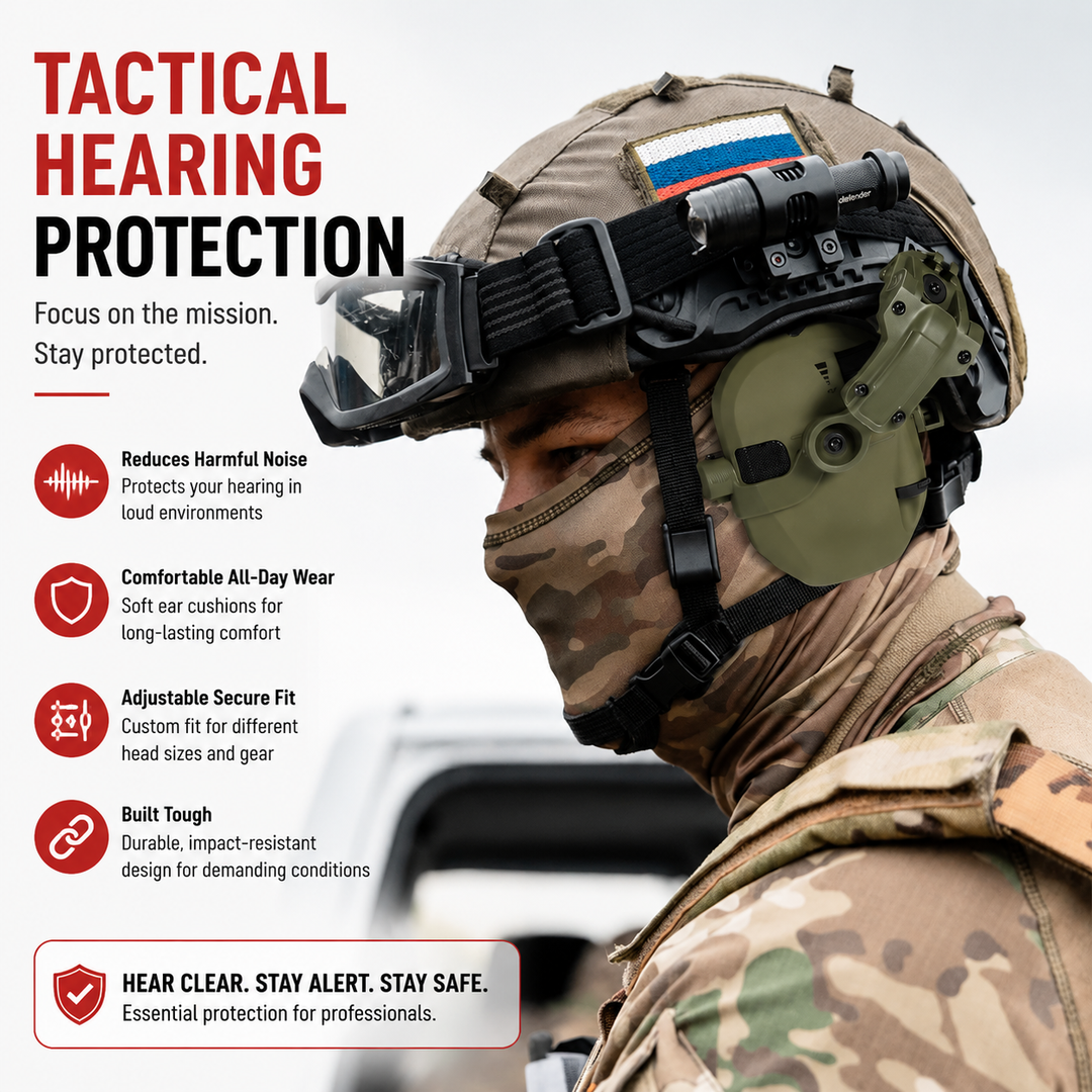 Premium Electronic Shooting Earmuffs ARC Rail Helmet Headset NRR 22dB Tactical Hearing Protection Sound Amplification Airsoft Hunting Sports
