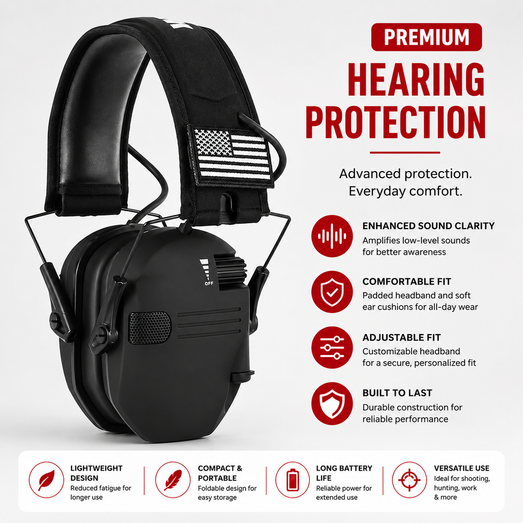 Premium Electronic Shooting Earmuffs ARC Rail Tactical Headset NRR 22dB Noise Reduction Sound Pickup Hunting Airsoft Helmet Mount Ear Protection