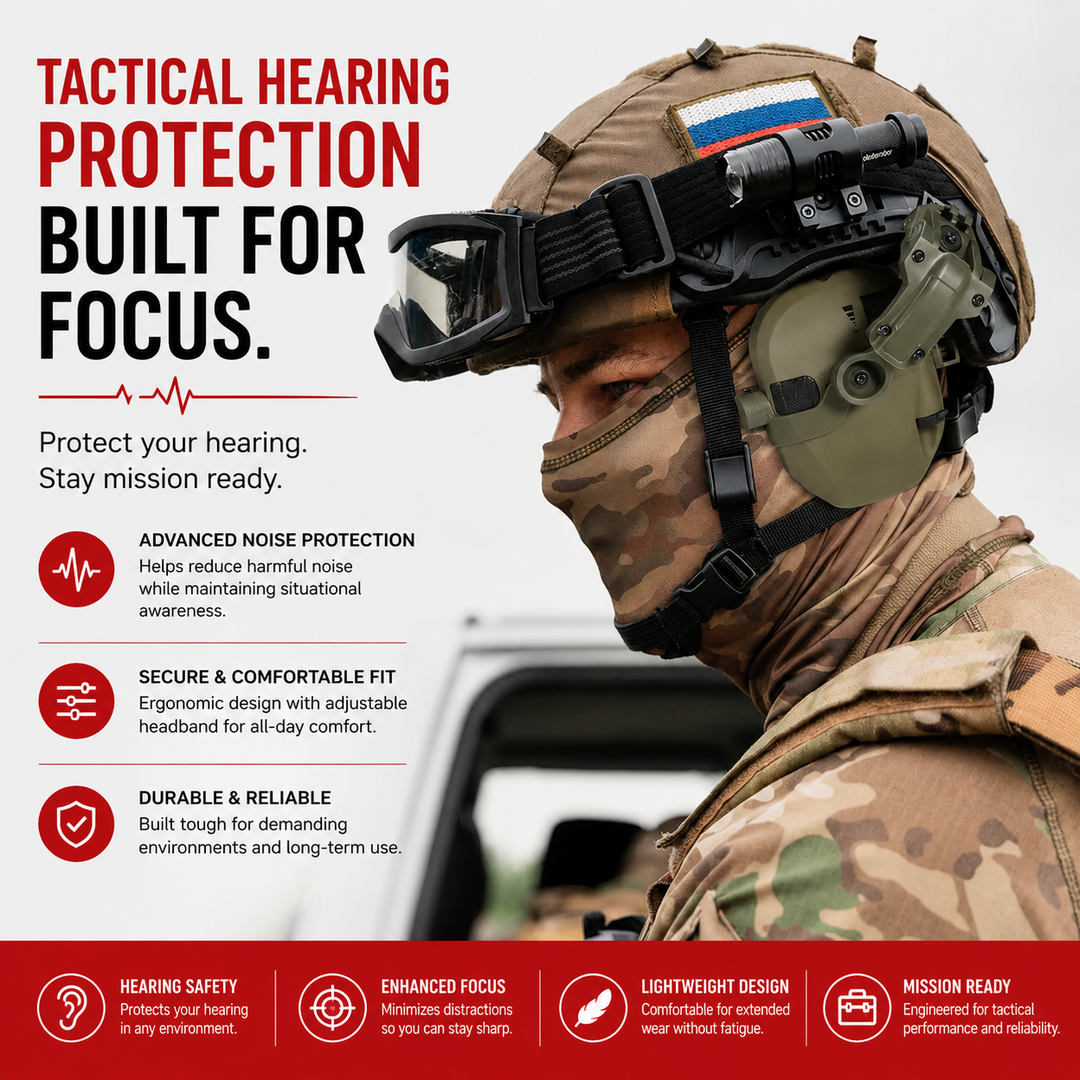 Premium Electronic Shooting Earmuffs ARC Rail Tactical Headset NRR 22dB Noise Reduction Sound Pickup Hunting Airsoft Helmet Mount Ear Protection