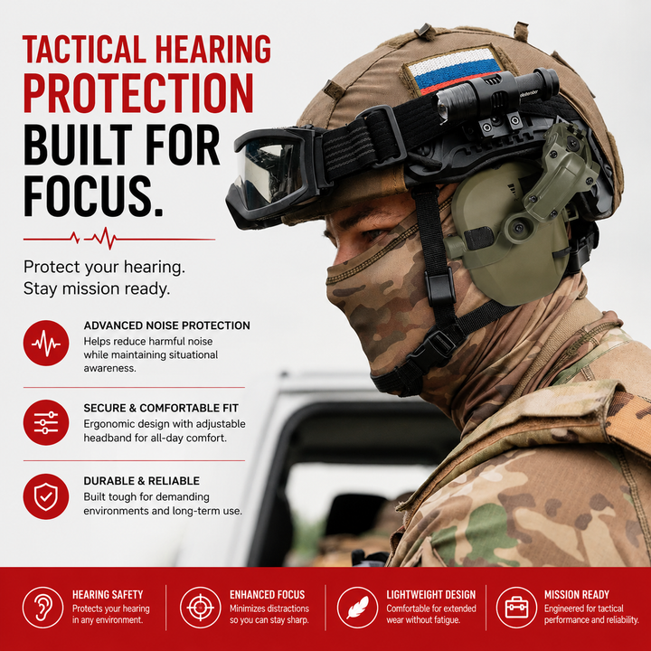 Premium Electronic Shooting Earmuffs ARC Rail Tactical Headset NRR 22dB Noise Reduction Sound Pickup Hunting Airsoft Helmet Mount Ear Protection