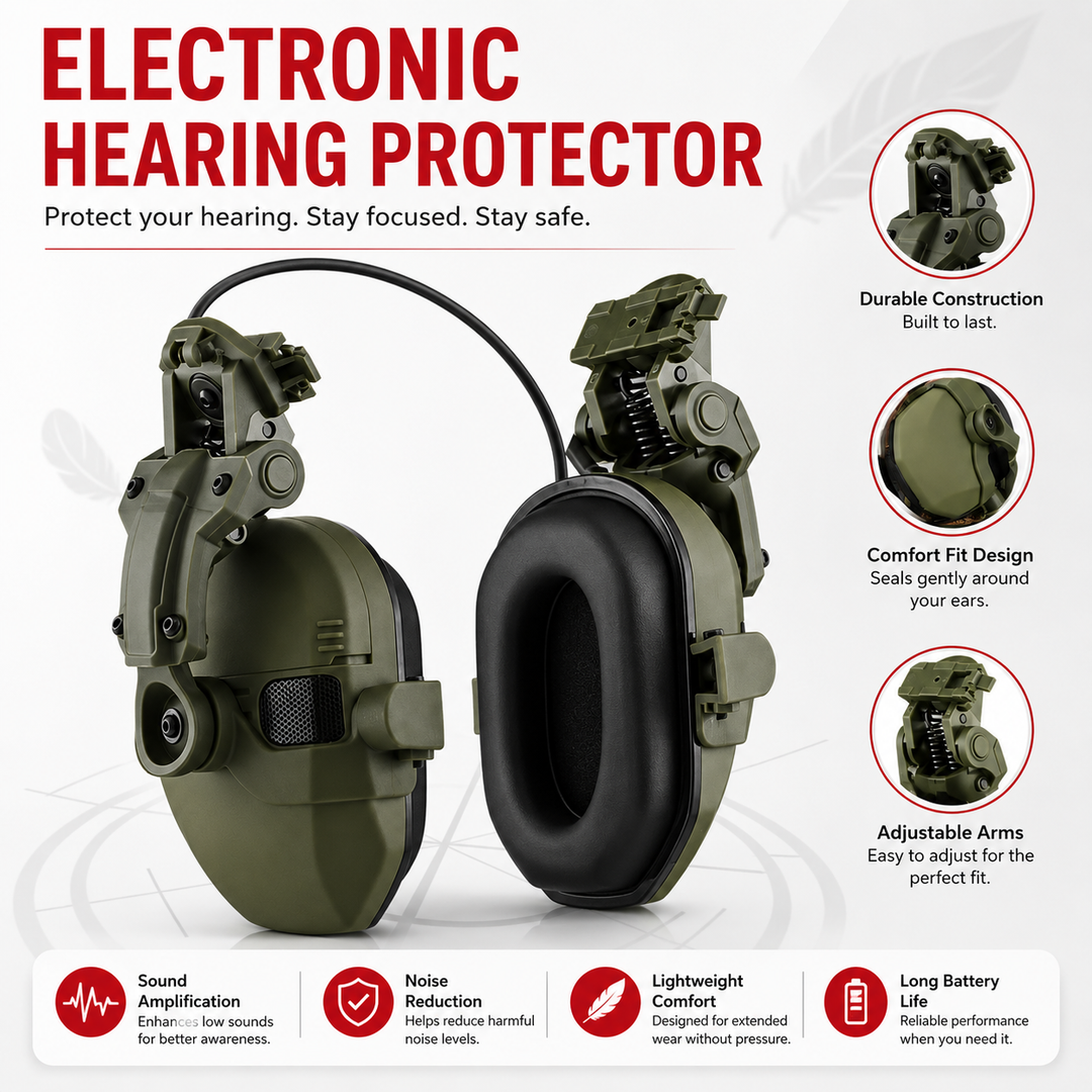 Premium Electronic Shooting Earmuffs ARC Rail Tactical Headset NRR 22dB Noise Reduction Sound Pickup Hunting Airsoft Helmet Mount Ear Protection
