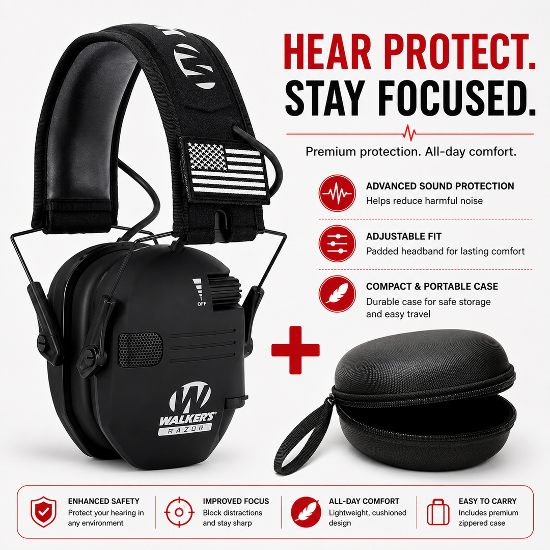 Premium Electronic Shooting Earmuffs ARC Rail Tactical Headset NRR 22dB Noise Reduction Sound Pickup Hunting Airsoft Helmet Mount Ear Protection