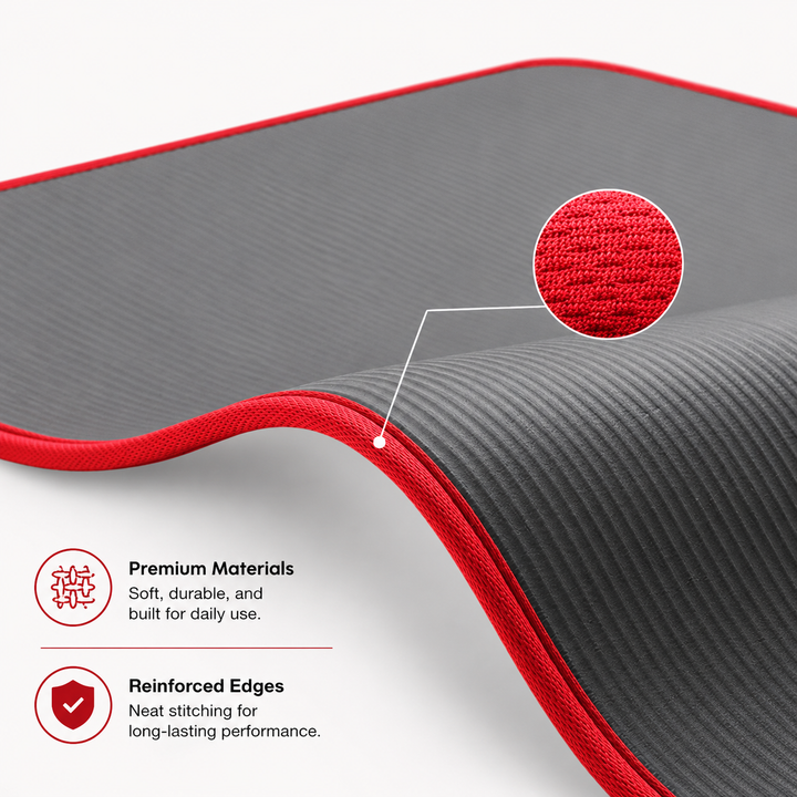 Premium Extra Thick Yoga Mat 10mm Non Slip NRB Exercise Mat Reversible Durable Eco Friendly Fitness Mat Pilates Yoga Stretching Workout 183x61cm