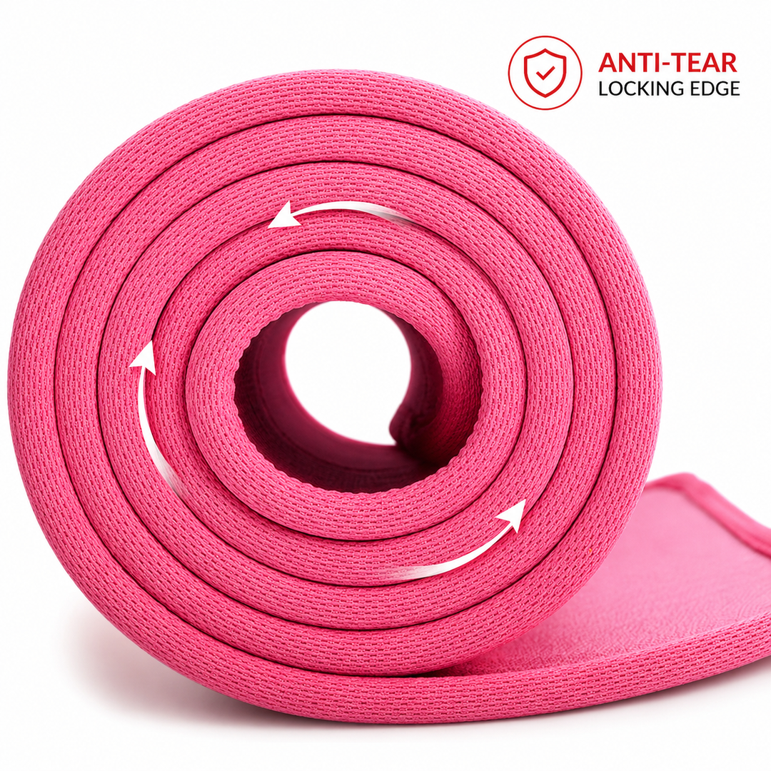 Premium Extra Thick Yoga Mat 10mm Non Slip NRB Exercise Mat Reversible Durable Eco Friendly Fitness Mat Pilates Yoga Stretching Workout 183x61cm