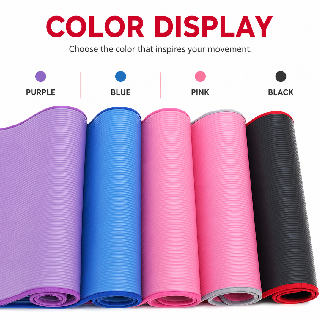 Premium Extra Thick Yoga Mat 10mm Non Slip NRB Exercise Mat Reversible Durable Eco Friendly Fitness Mat Pilates Yoga Stretching Workout 183x61cm