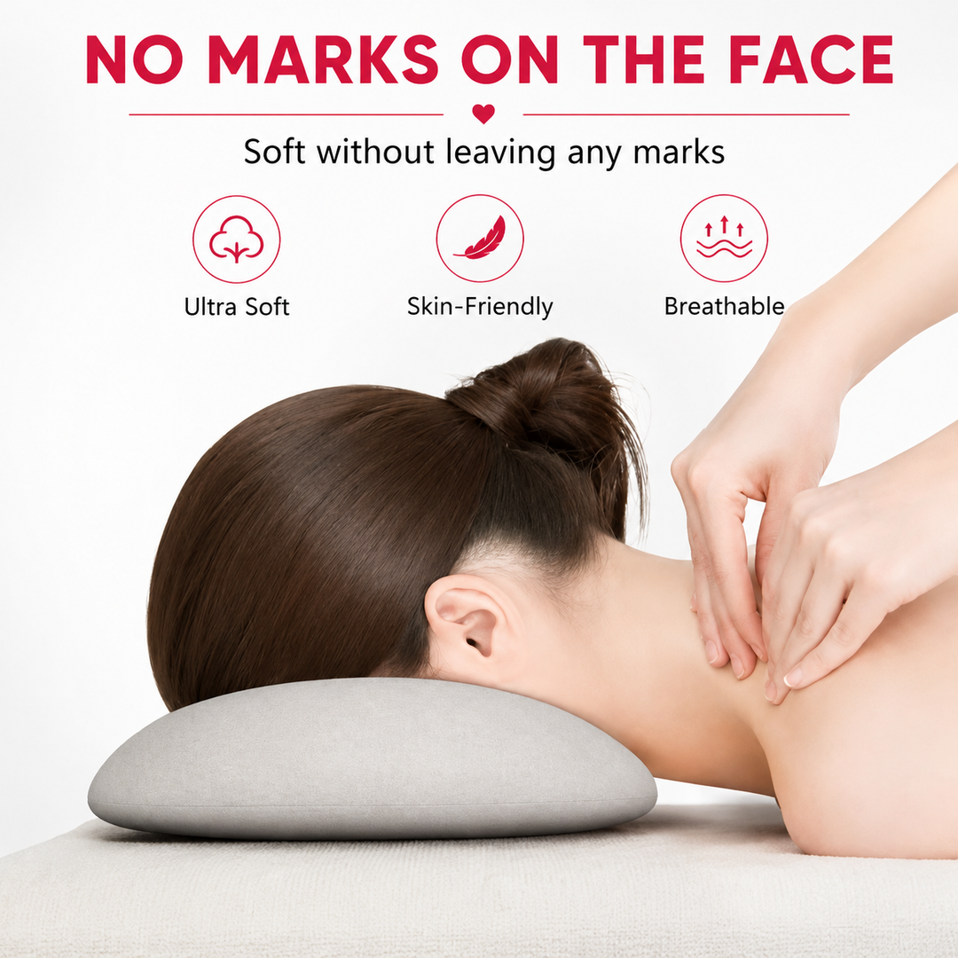 Premium Face Down Pillow Memory Foam Prone Headrest Breathable Anti Slip Base Removable Cover Cooling Towel Ergonomic Massage Pillow for Home Salon Spa Use