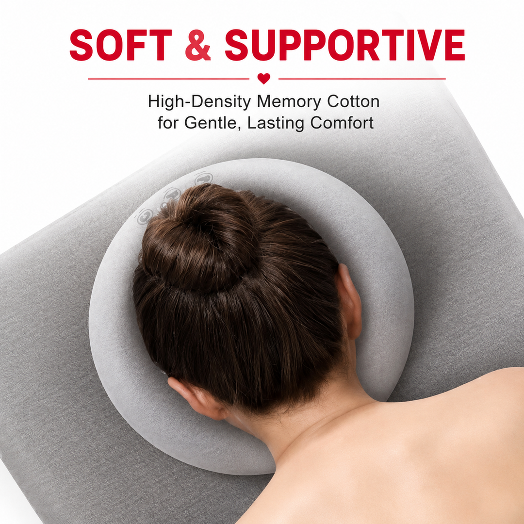 Premium Face Down Pillow Memory Foam Prone Headrest Breathable Anti Slip Base Removable Cover Cooling Towel Ergonomic Massage Pillow for Home Salon Spa Use