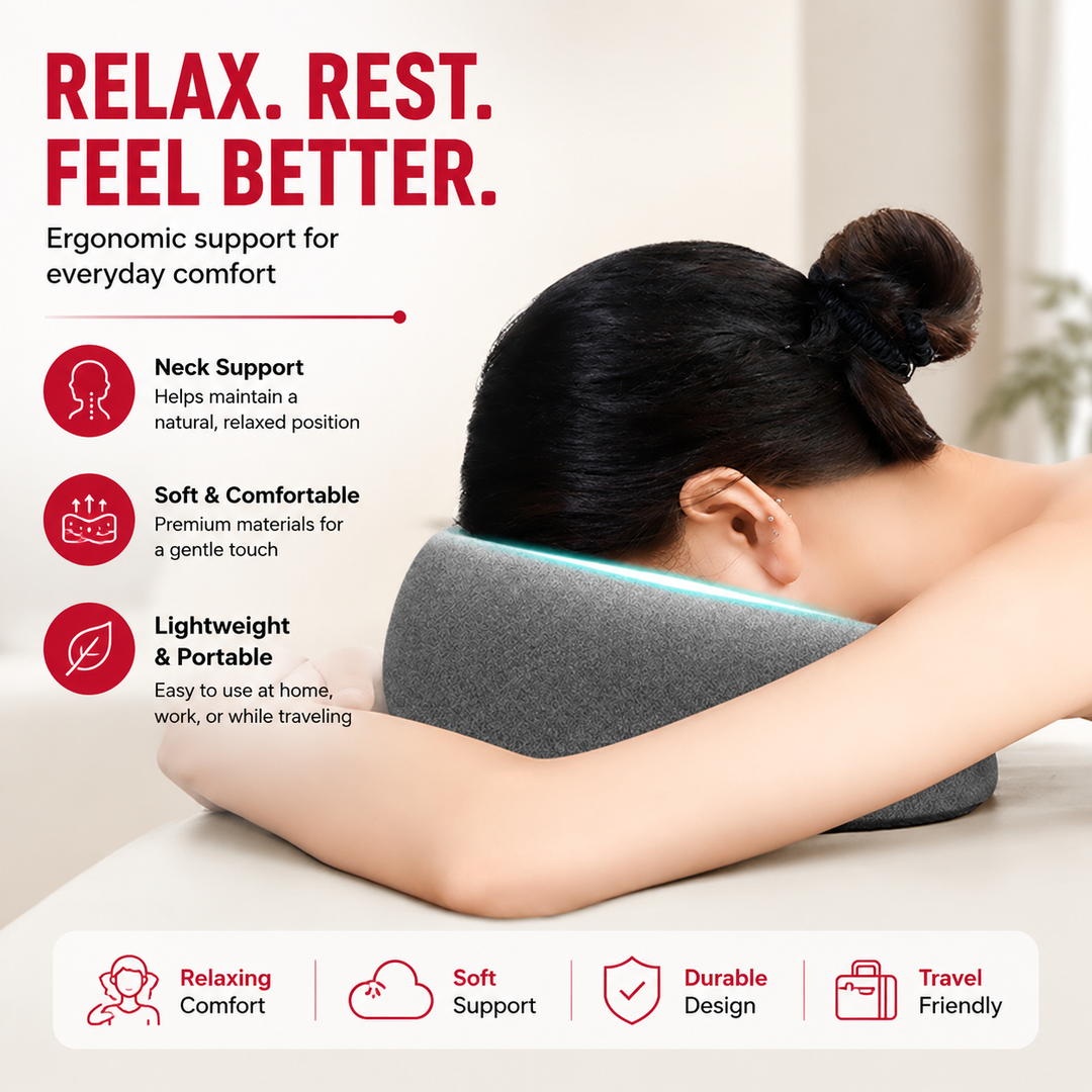 Premium Face Down Pillow Memory Foam Prone Headrest Breathable Anti Slip Base Removable Cover Cooling Towel Ergonomic Massage Pillow for Home Salon Spa Use