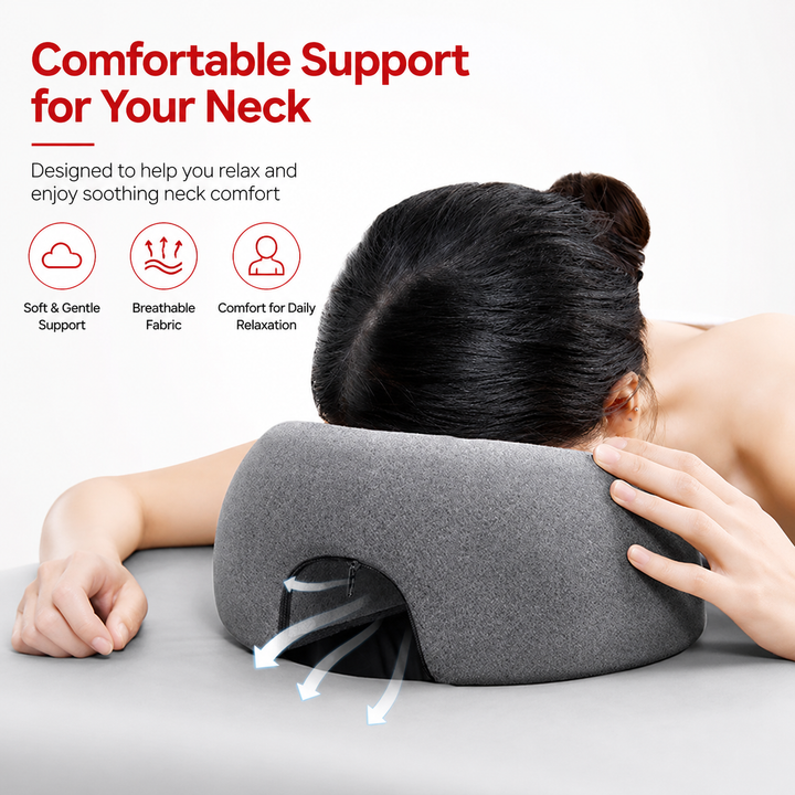 Premium Face Down Pillow Memory Foam Prone Massage Pillow Ergonomic Headrest Beauty Salon Home Use Anti Slip Zipper Washable Cover Pillow Towel