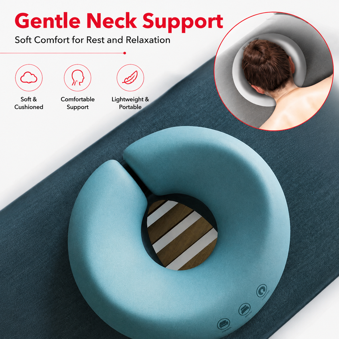 Premium Face Down Pillow Memory Foam Prone Massage Pillow Ergonomic Headrest Beauty Salon Home Use Anti Slip Zipper Washable Cover Pillow Towel