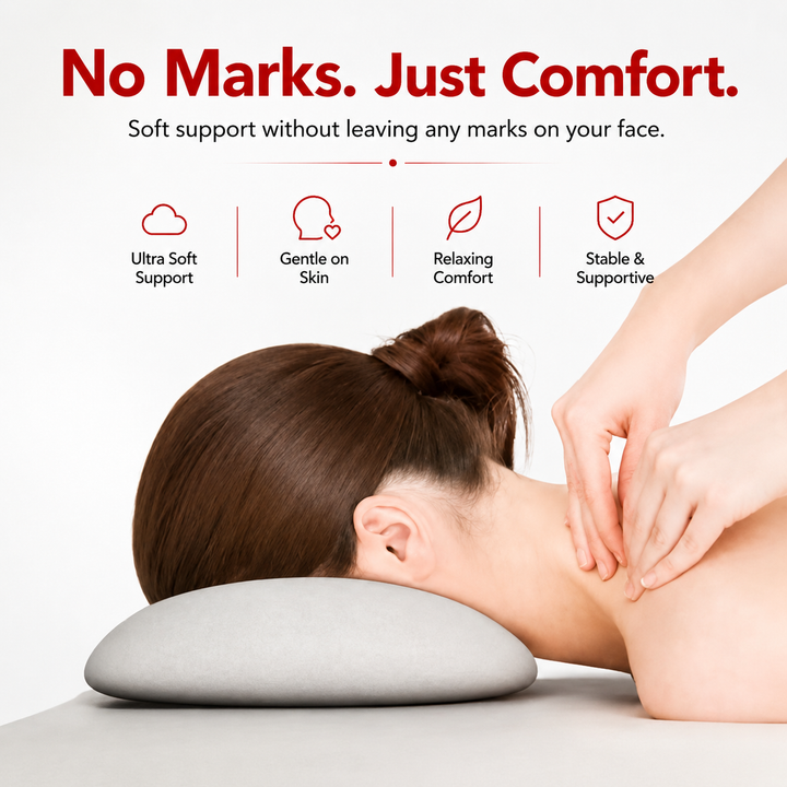 Premium Face Down Pillow Memory Foam Prone Massage Pillow Ergonomic Headrest Beauty Salon Home Use Anti Slip Zipper Washable Cover Pillow Towel