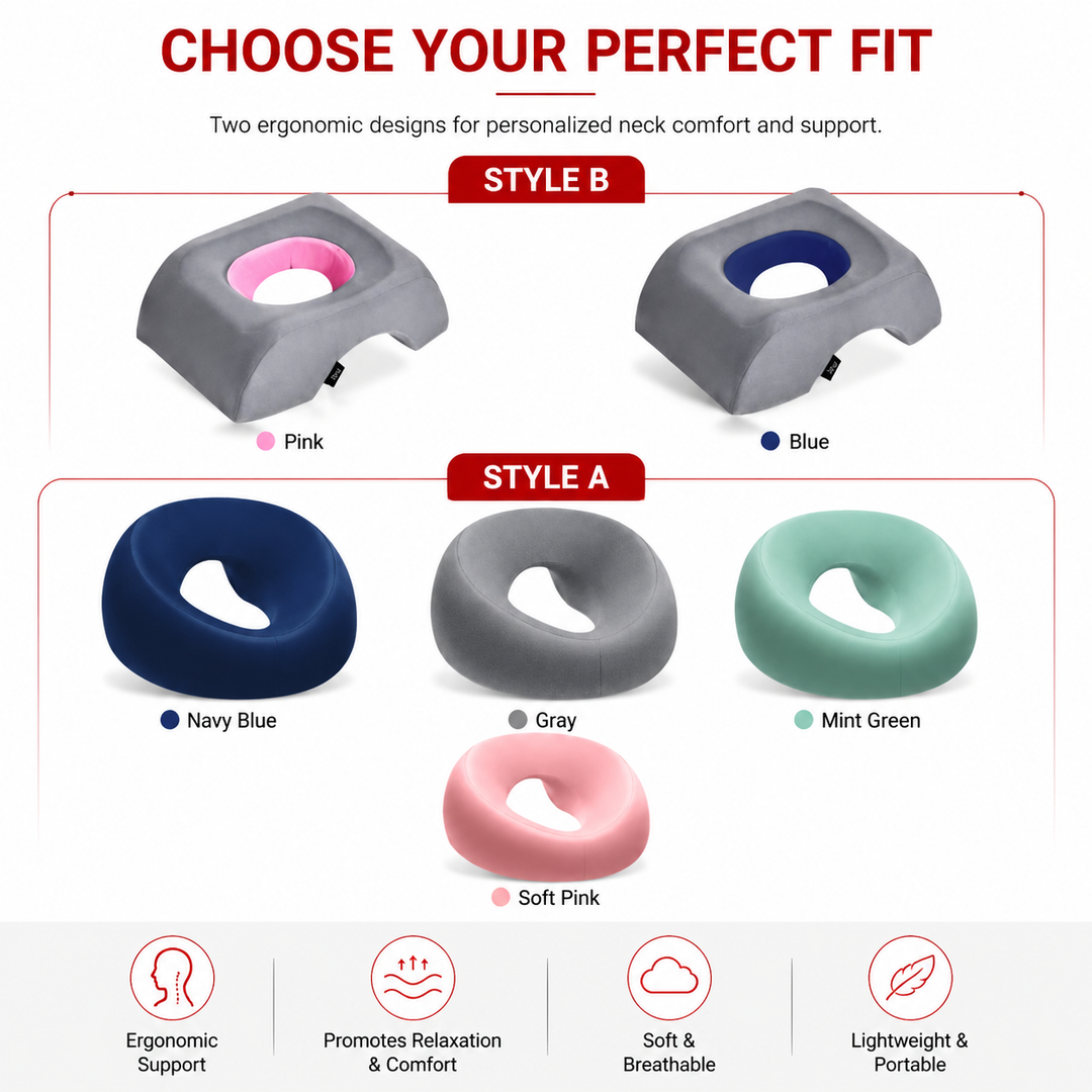 Premium Face Down Pillow Memory Foam Prone Massage Pillow Ergonomic Headrest Beauty Salon Home Use Anti Slip Zipper Washable Cover Pillow Towel