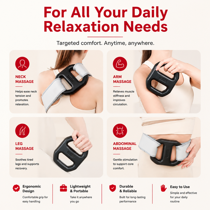 Premium Fascia Massager Ring Mini Vibration Muscle Massager Double Ring Resonance for Fascia Relief Muscle Tension Portable Pain Relief Device