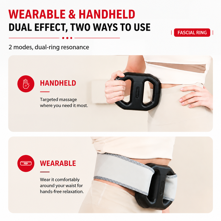 Premium Fascia Massager Ring Mini Vibration Muscle Massager Double Ring Resonance for Fascia Relief Muscle Tension Portable Pain Relief Device