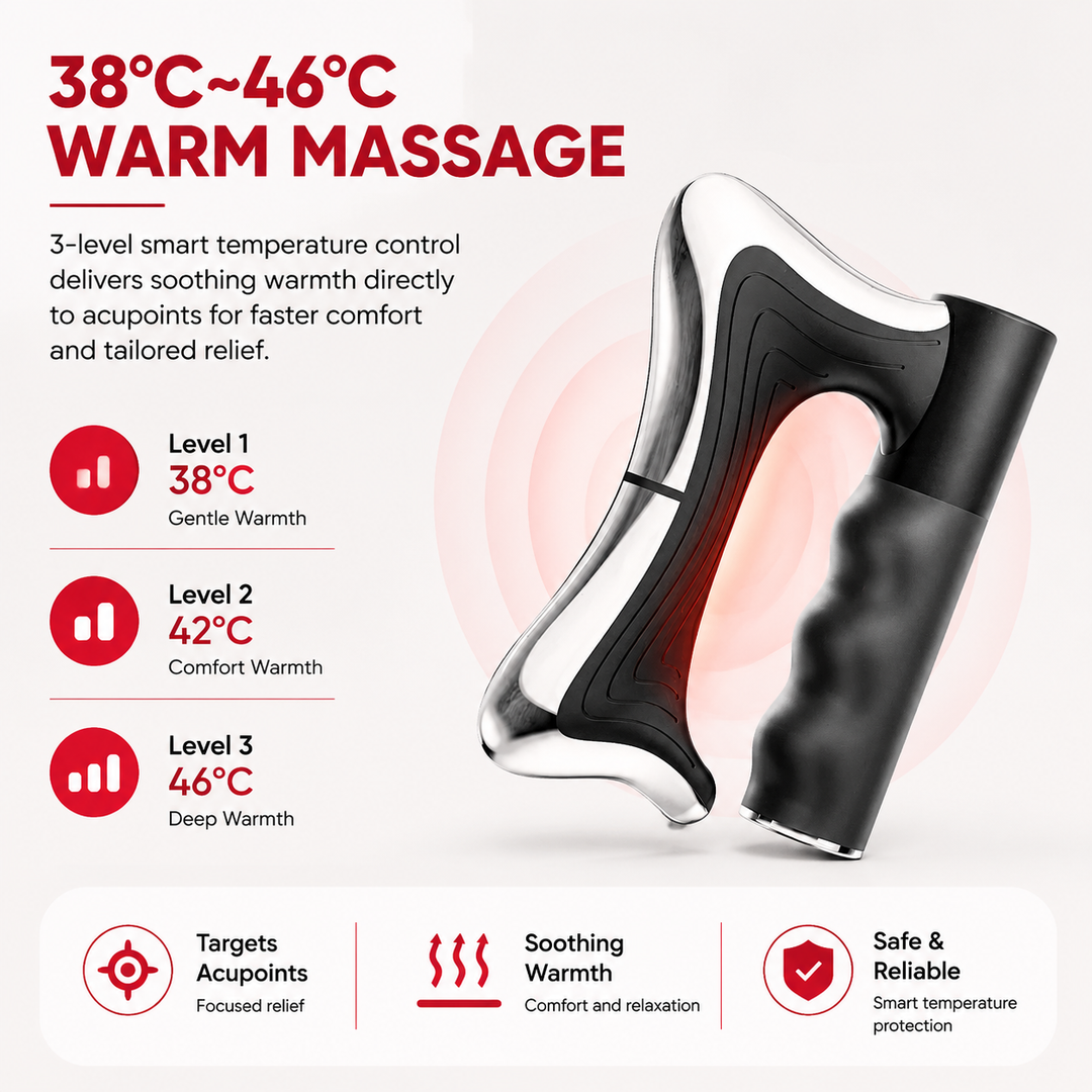 Premium Fascia Scraping Tool Massager Electric Muscle Scraper with Heat High Frequency Vibration Adjustable Temperature Recovery Massage Device Portable