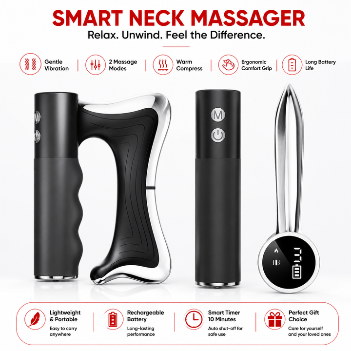 Premium Fascia Scraping Tool Massager Electric Muscle Scraper with Heat High Frequency Vibration Adjustable Temperature Recovery Massage Device Portable