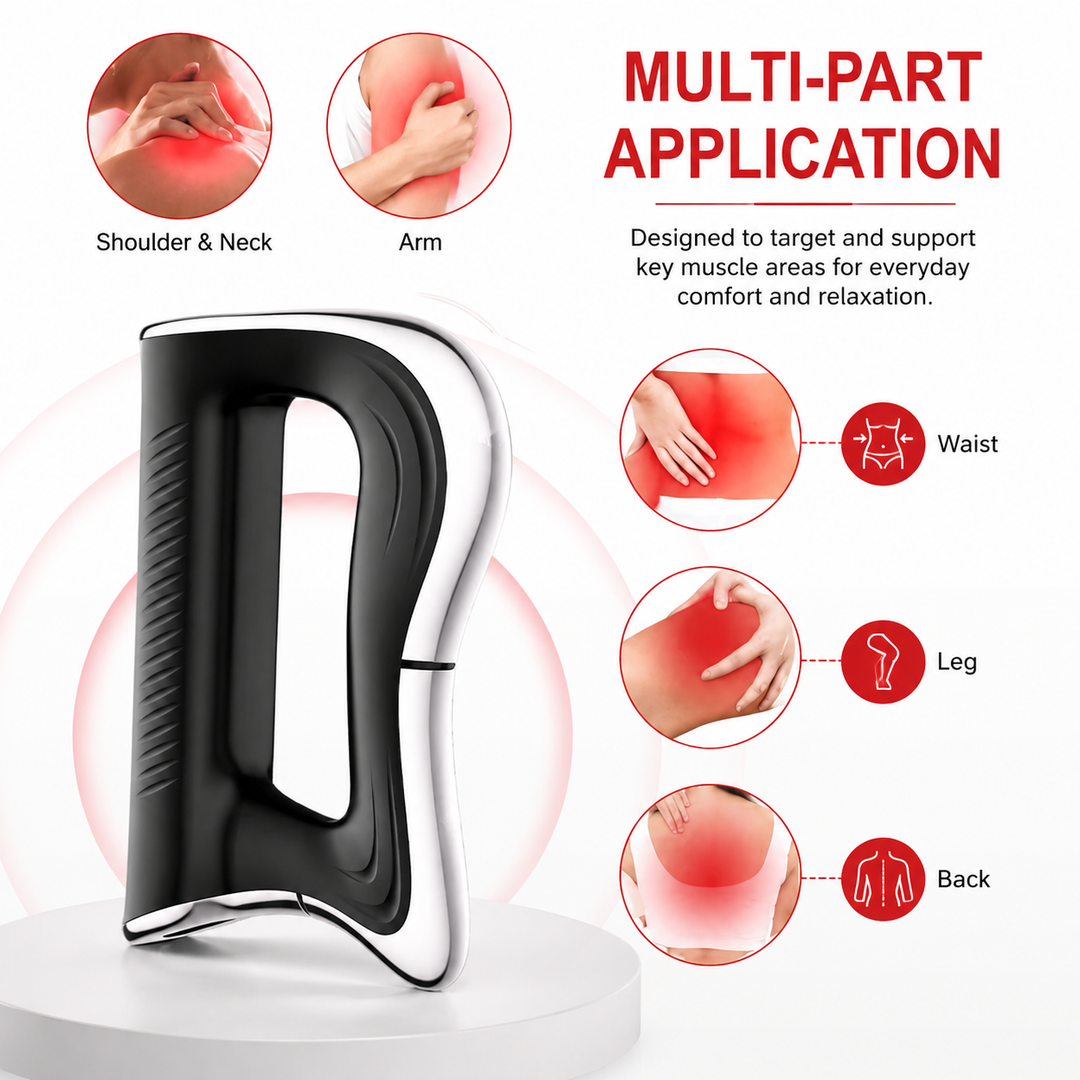 Premium Fascia Scraping Tool Massager Electric Muscle Scraper with Heat High Frequency Vibration Rechargeable Recovery Massage Device Portable