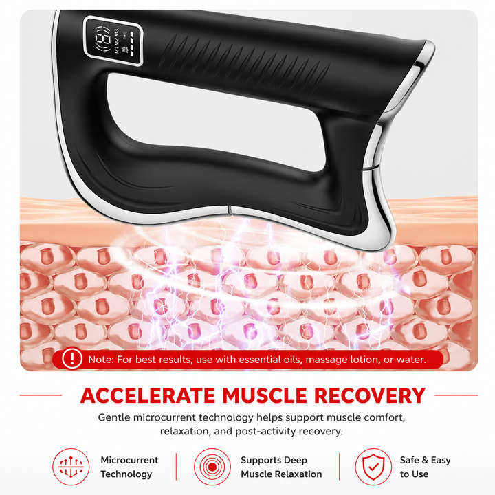 Premium Fascia Scraping Tool Massager Electric Muscle Scraper with Heat High Frequency Vibration Rechargeable Recovery Massage Device Portable