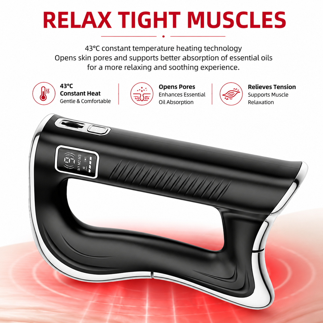 Premium Fascia Scraping Tool Massager Electric Muscle Scraper with Heat High Frequency Vibration Rechargeable Recovery Massage Device Portable