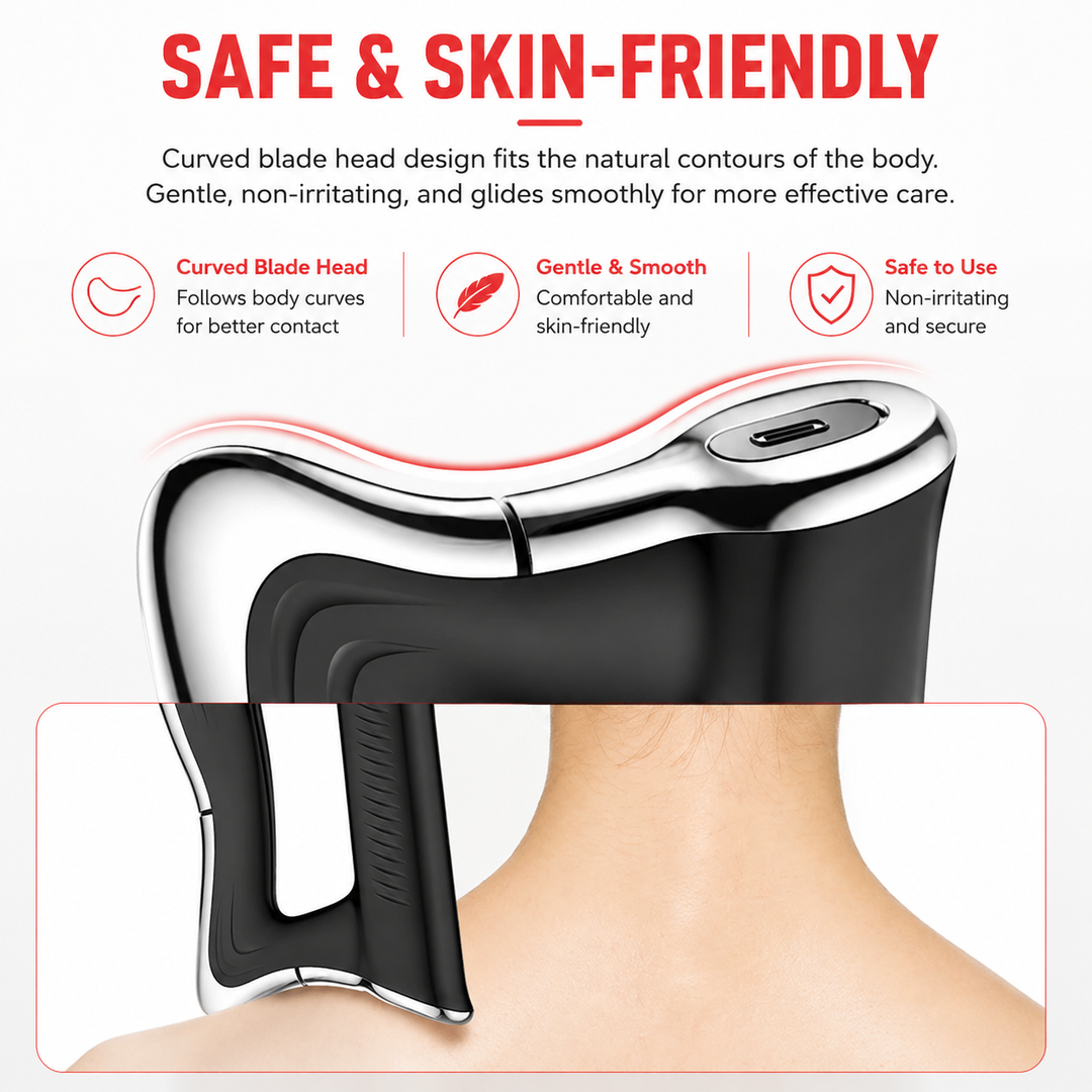 Premium Fascia Scraping Tool Massager Electric Muscle Scraper with Heat High Frequency Vibration Rechargeable Recovery Massage Device Portable